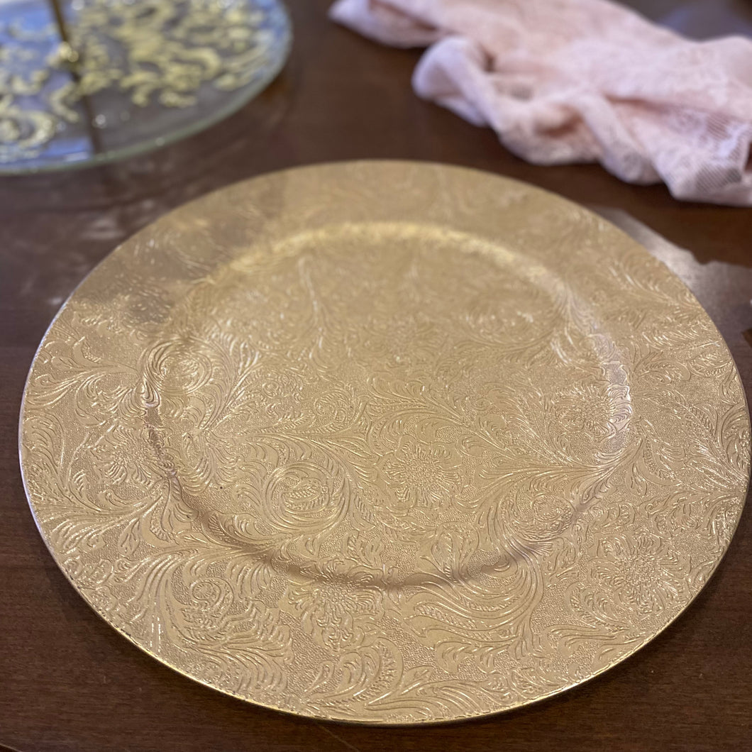 Vinyl Gold Charger Plates